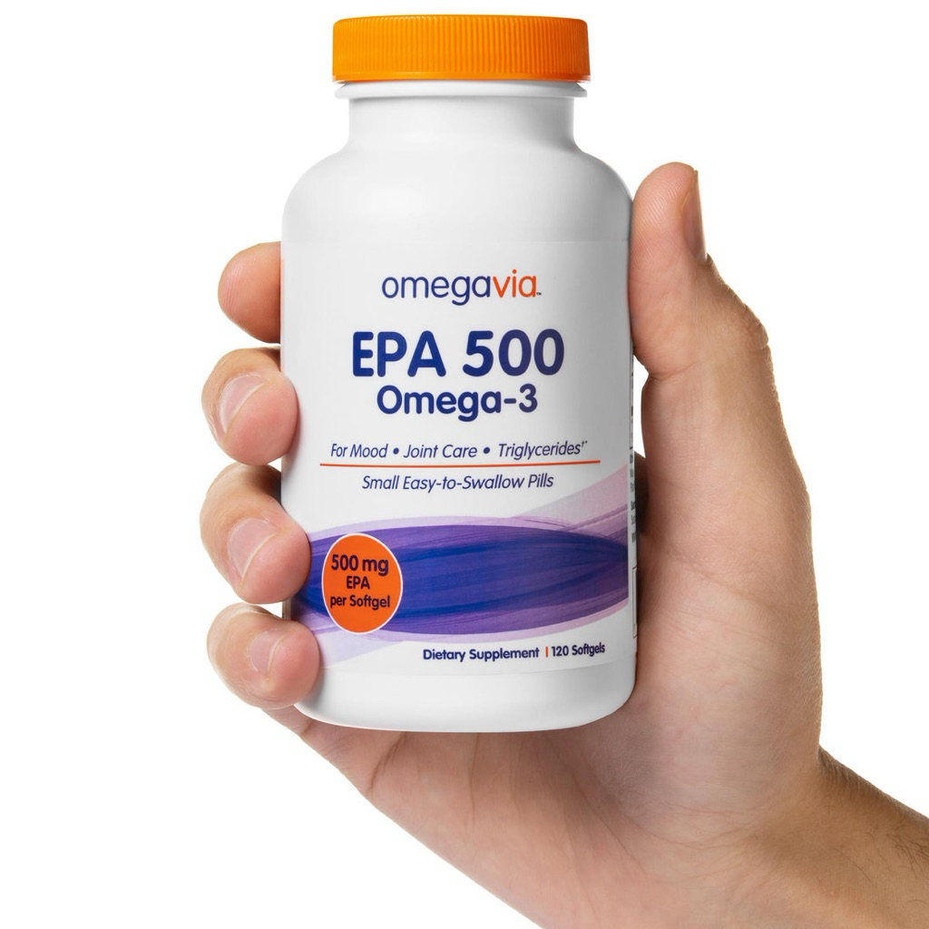 🆓นำเข้าจาก✴️US🇺🇸 OmegaVia, EPA 500, Omega-3, 500 mg, 120 Softgels