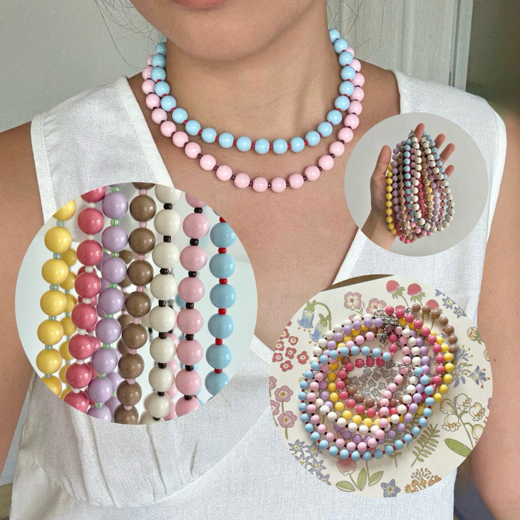 (3/10 mm) Ping me Necklace | สร้อยคอลูกปัดเม็ดใหญ่ (3/10 มิล)