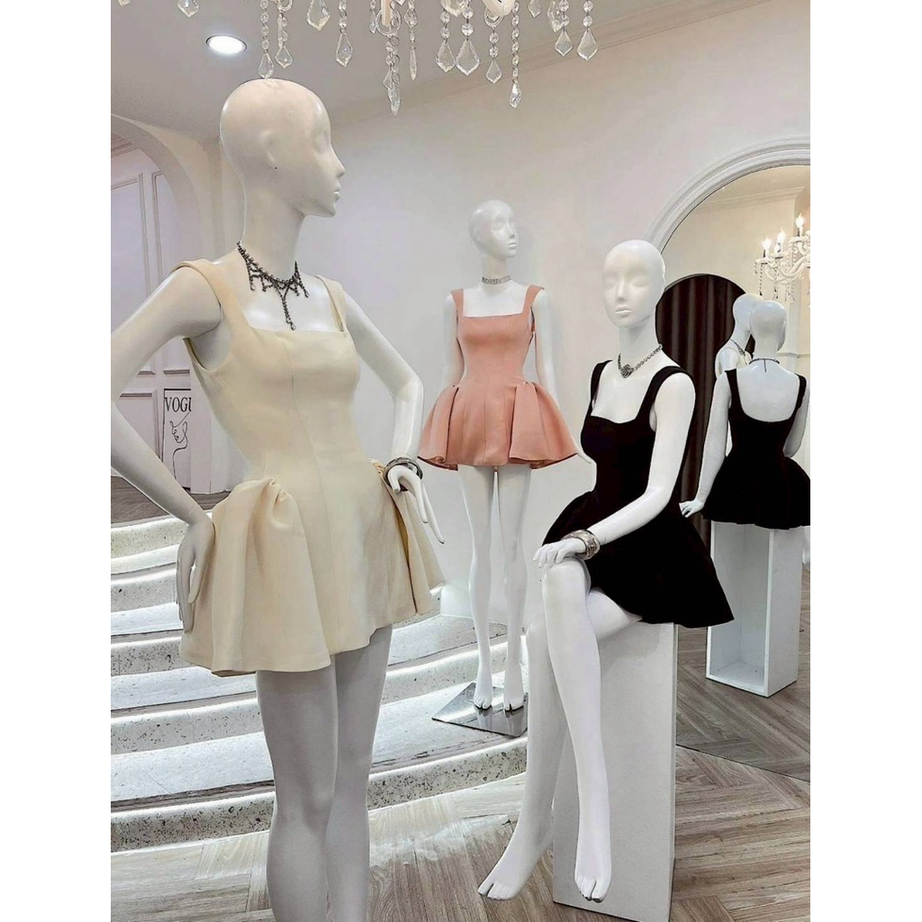 ✨เดรสคอร์เซตทรงหรูสุดพรีเมียม ผ้าบาร์บี้แบบหนาเอวSสุดๆแต่งฟูดันทรงสวย - รูปที่ 4