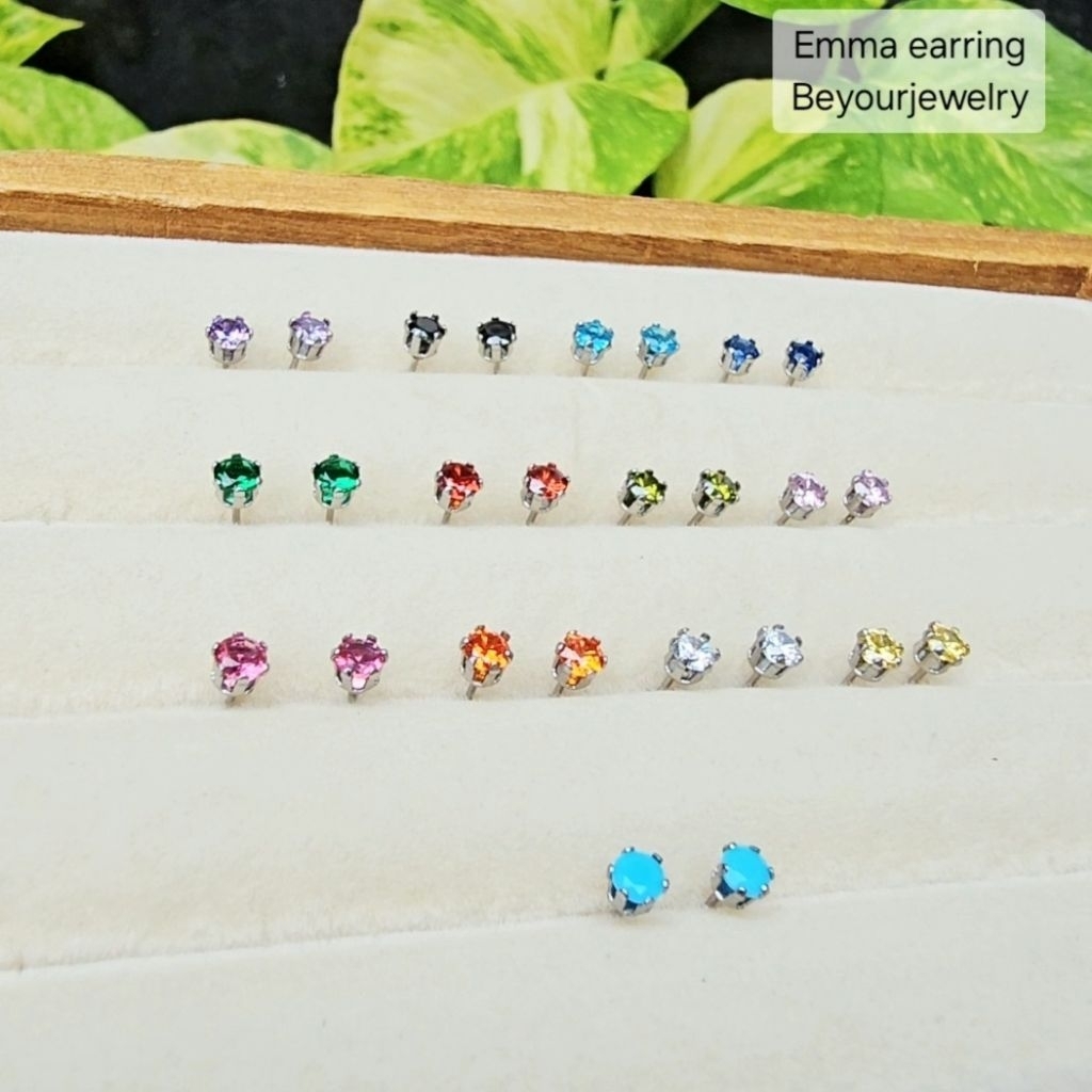 SALE รวมพลอย Emma Earring ต่างหูพลอยมินิมอล เจียรเหลี่ยมเพชร ก้นแหลม ราคา ถูกที่สุด ดีลบีเคเค แกลเลอรีภาพที่ 7