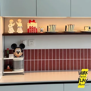 WHPH shop สติ๊กเกอร์แบบแผ่นหนาติดผนัง 3D ลายกระเบื้อง หลากสี ติดครัว ห้องน้ำ mid century modern
