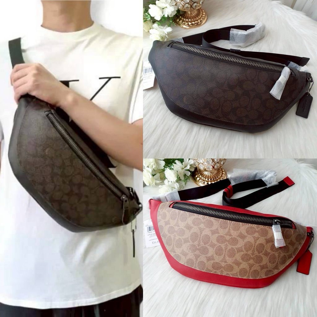 🎀(สด-ผ่อน) คาดอก CV926 F78777 78777 WARREN BELT BAG IN SIGNATURE CANVAS