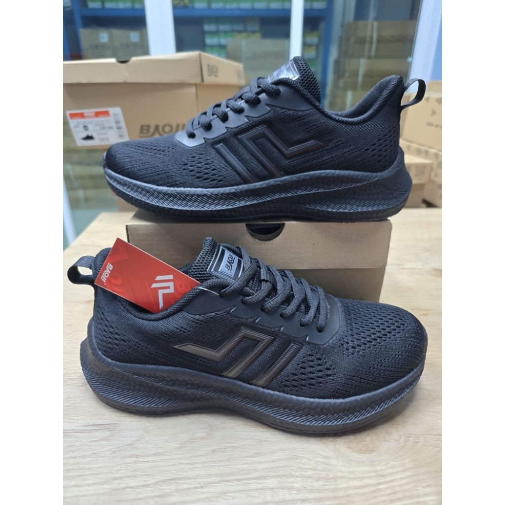 รองเท้าผ้าใบBAOJI รองเท้าไลฟ์สไตล์ผู้ชายและหญิง รุ่น BJM1122 size 37-45 BJM1166A size 46-47 สีดำล้วน