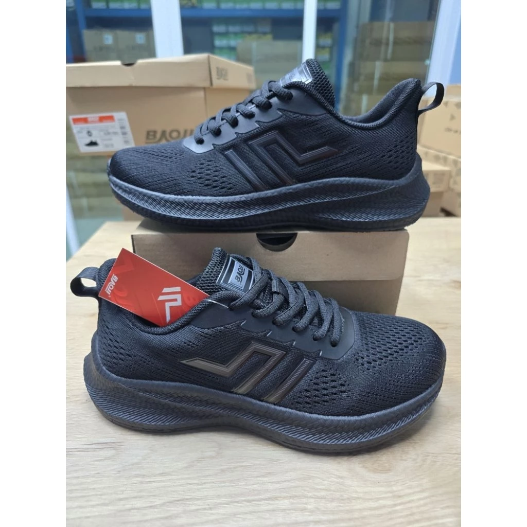 รองเท้าผ้าใบBAOJI รองเท้าไลฟ์สไตล์ผู้ชายและหญิง รุ่น BJM1122 size 37-45 BJM1166A size 46-47 สีดำล้วน