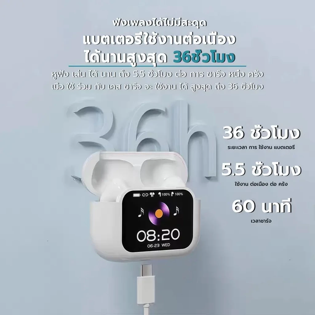 A11 Pro หูฟัง Bluetooth ANC ลดเสียงรบกวน มีไมค์ thumbnail 9