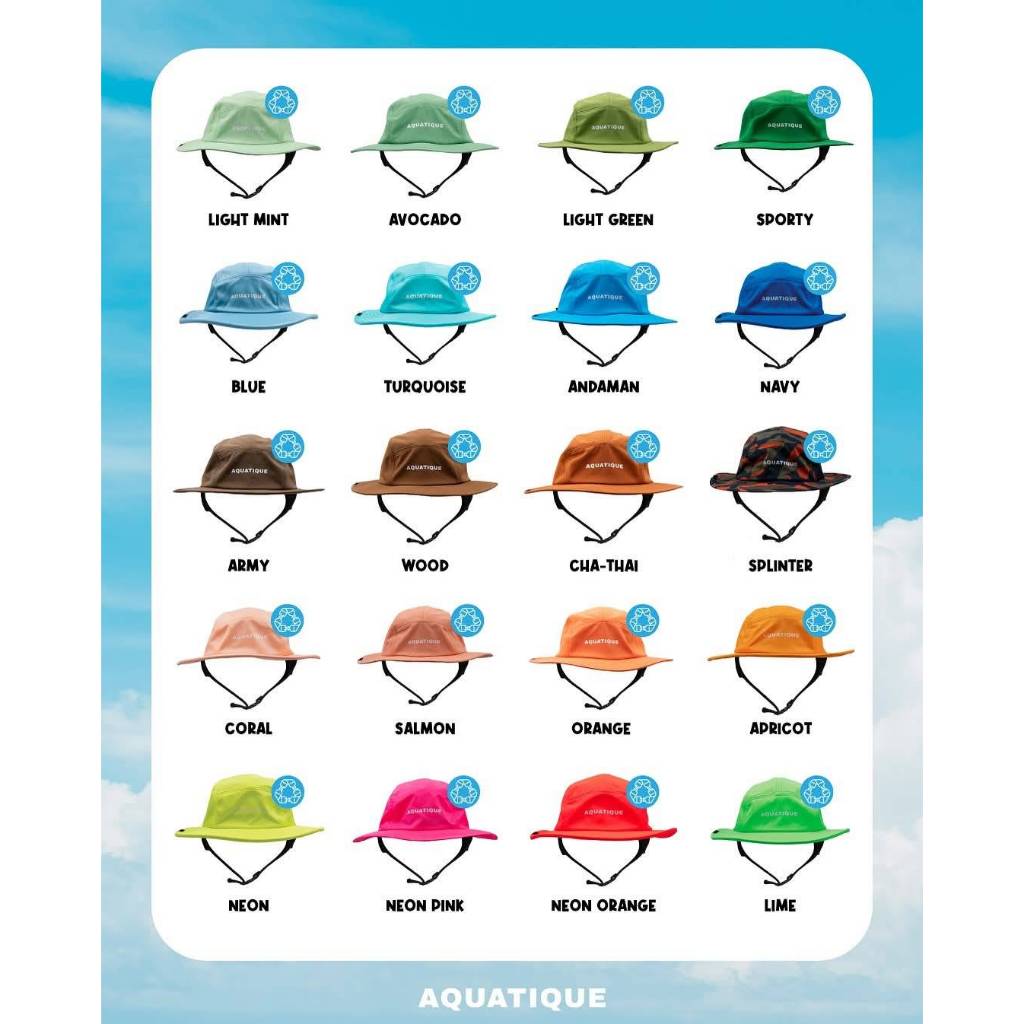 ((New Color)) Aquatique Bucket Hat หมวกบั๊คเก็ตดำน้ำ เซิร์ฟ เดินป่า แคมป์ปิ้ง กันแดดกันยูวี