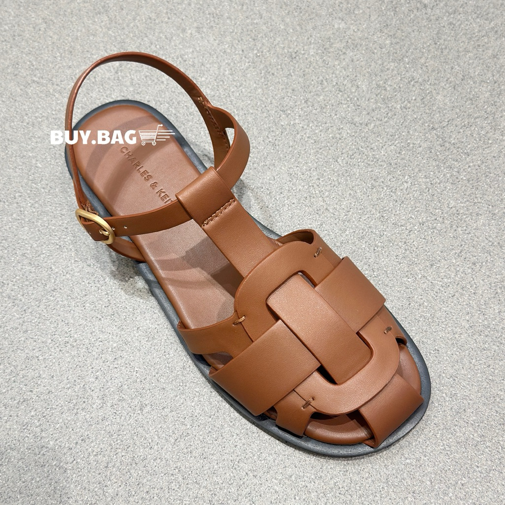 CHARLES & KEITH : CK1-70920171 รองเท้าแตะดีไซน์แบบสานสายคาดแบบ T-Bar