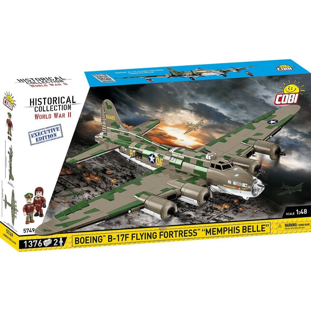 COBI 5749 Boeing B-17F Flying Fortress "Memphis Belle" - Executive Edition WWII Aircraft Military Br