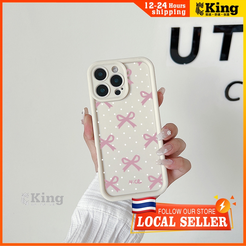 โบว์สีชมพู เคส Vivo Y17/Y12/Y15/Y11/Y12i Y17s/Y28 5G Y20/Y20i/Y20s Y11S/Y12S Y50/Y30/Y30i Y15s/Y15A/Y15C เคสวีโว่