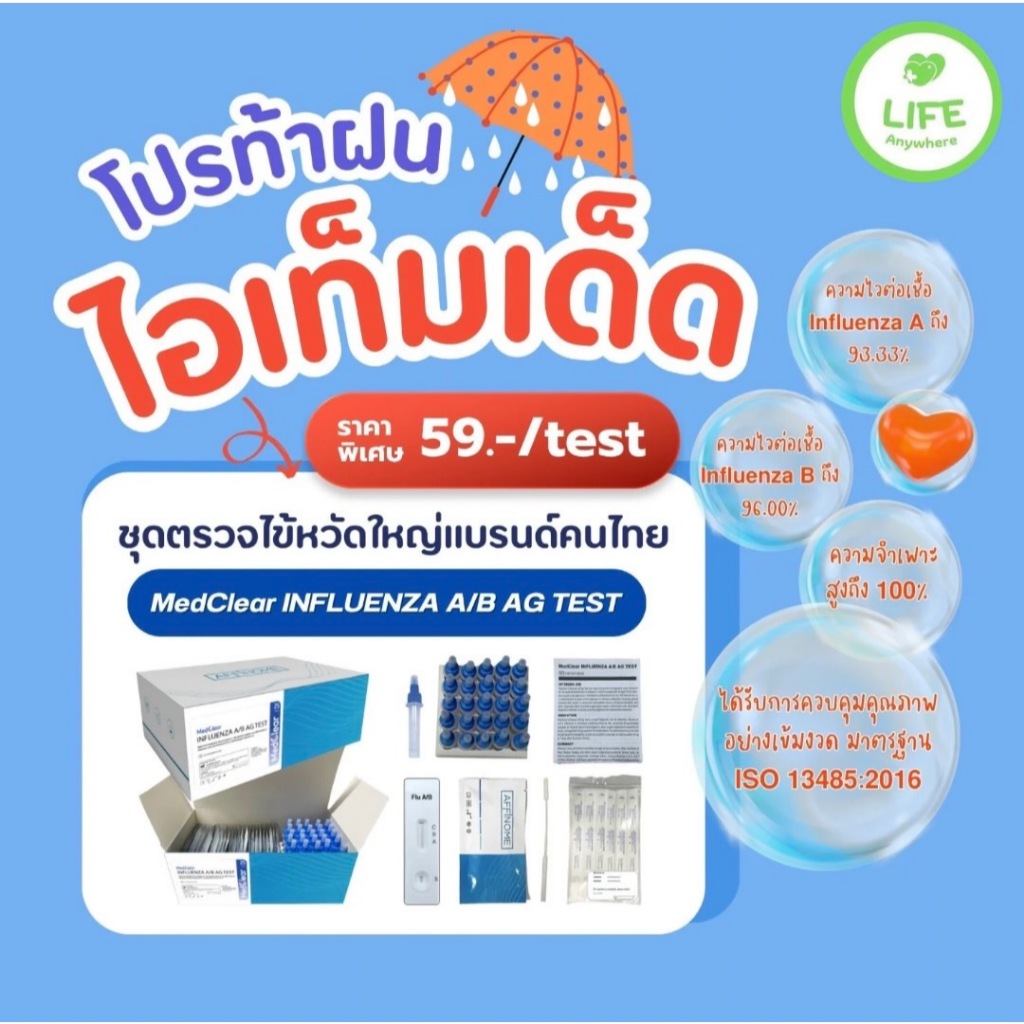 ชุดตรวจวัดไข้หวัดใหญ่ MedClear INFUENZA A/B AG TEST