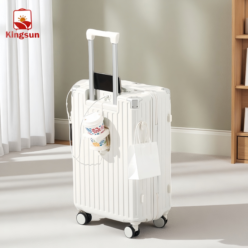 Kingsun กระเป๋าเดินทาง วัสดุ ABS+PC ล้อหมุนได้ 360° ป้องกันรอยขีดข่วนและทนต่อการสึกหรอ KS-P306-219-PP01