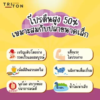 Triton Balloon ไทรทันบอลลูน อาหารปลาขนาดเล็ก สูตรพิเศษ โปรตีนสูง 50% ปลาบอลลูน