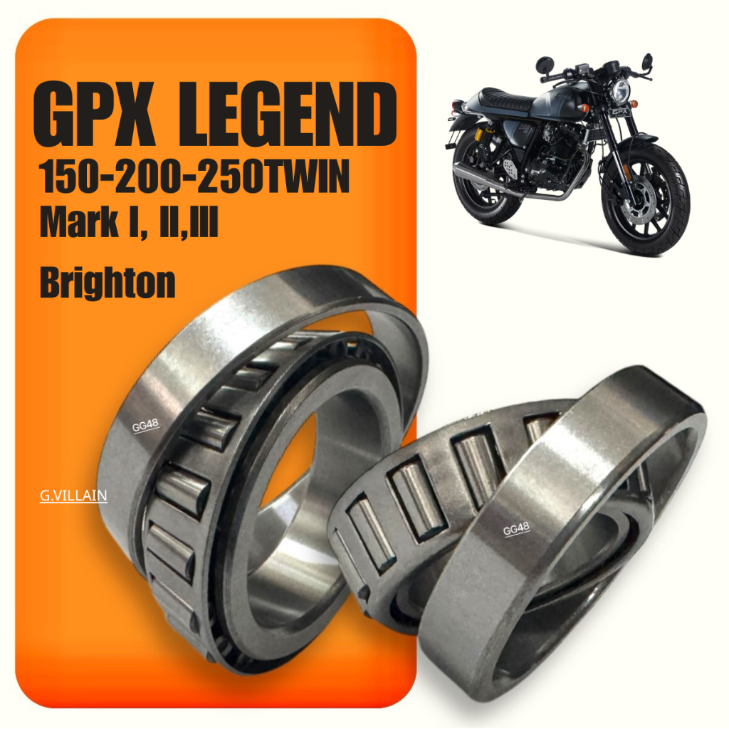 ชุดลูกปืนคอบน/ล่าง เตเปอร์ GPX LEGEND150, 200, 250 TWIN ถ้วยคอกลึง ชุดถ้วยคอ จีพีเอ็กซ์ ลีเจนท์