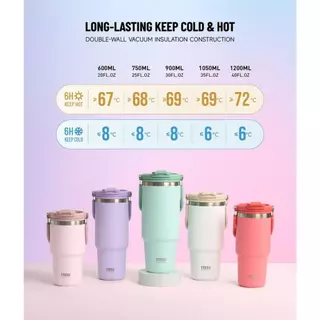vของไหม่Tyesoแก้วน้ำพร้อมตัวถังสแตนเลสTumbler กระบอกน้ำกันความร้อนแบบสุญญากาศพร้อมฝา2-In-1และหลอดแก้วสแตนเลสผนังสำรับรับ