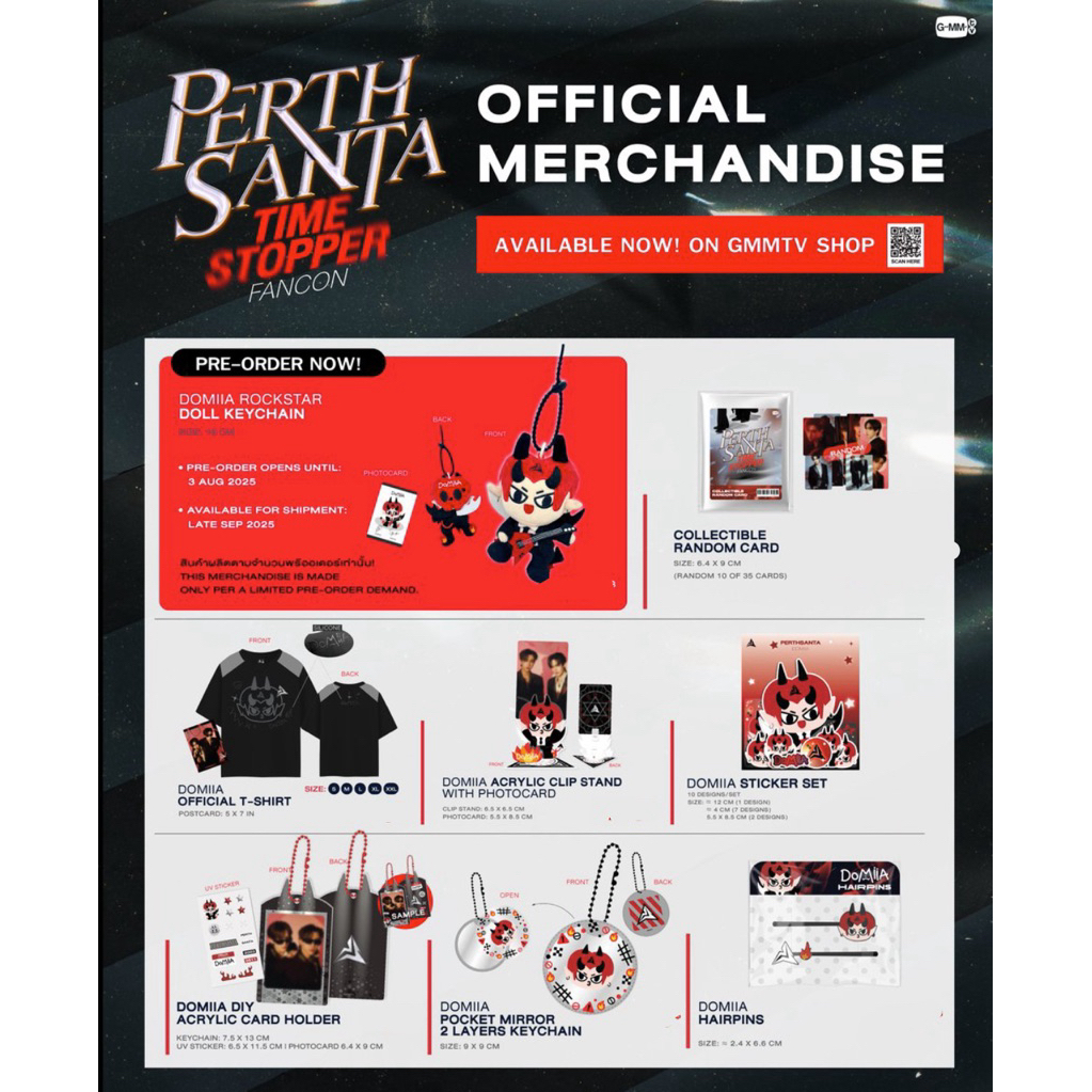 PERTH SANTA TIME STOPPER FANCON GMMTV เพิร์ธ แซนต้า การ์ด สติกเกอร์ กิ๊บ กระจก เสื้อ