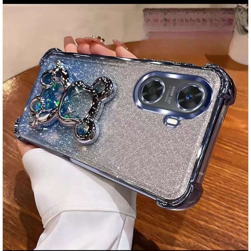 เคสโทรศัพท์ กริตเตอร์ หรูหรา สำหรับ Redmi15 A5 A7 A7Pro A3 POCO C71 C81Pro กันกระแทกมุม กันกล้อง ลายหมีตู้น้ำ น่ารัก