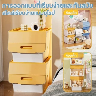 kaman กล่องฝาหน้า กล่องพลาสติก กล่องเก็บของ กล่องเอนกประสงค์ เก็บของ กล่องเก็บของเล่น วางซ้อนกันได้ ป้องกันฝุ่นและกันน้ำ