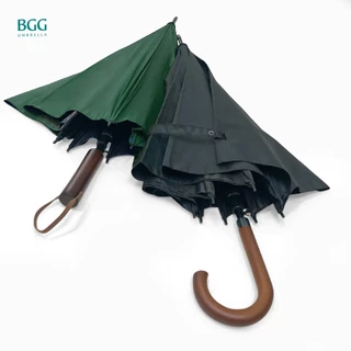 BGG UV Cut Auto Open Vintage Walking/Golf Umbrella ร่มยาว/ร่มกอล์ฟ อัตโนมัติเปิด กันยูวี100% ด้ามจับทำด้วยไม้ (WA105579)
