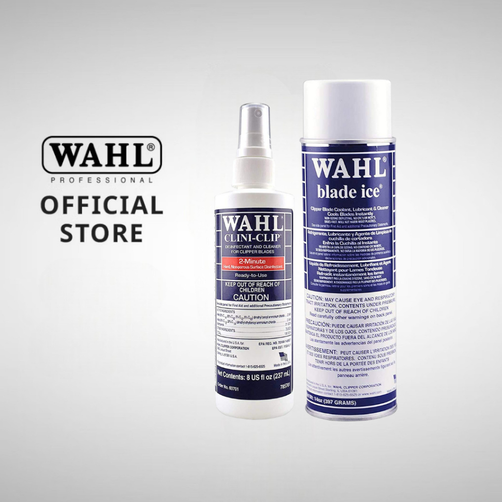 Wahl Blade Ice And Wahl Clini Clip - Blade Care สเปรย์ทำความสะอาดปัตตาเลี่ยน - อุปกรณ์เสริมของแท้, แบตเตอร์เลี่ยน