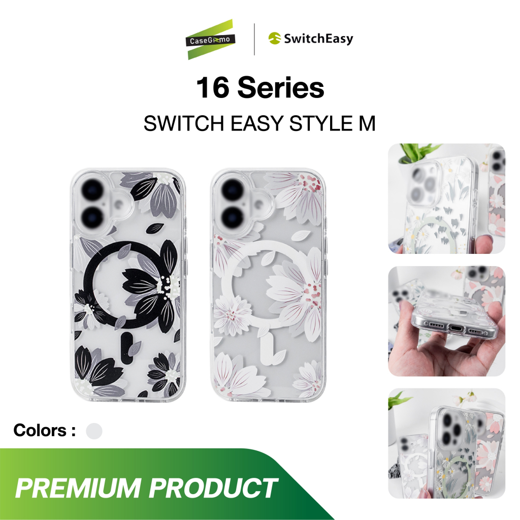 Switch Easy รุ่น 16 16+ 16P 16PM เคสใส เคสสกีนลาย เคสชาร์จได้ เคสลายดอกไม้ Shockproof Mag Case