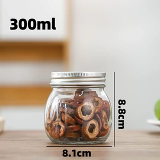 ขวดโหลแก้วกลม ฝาเกลียว โถแก้วใส มีฝาปิด กระปุกเก็บอาหาร 250ML-1000ML