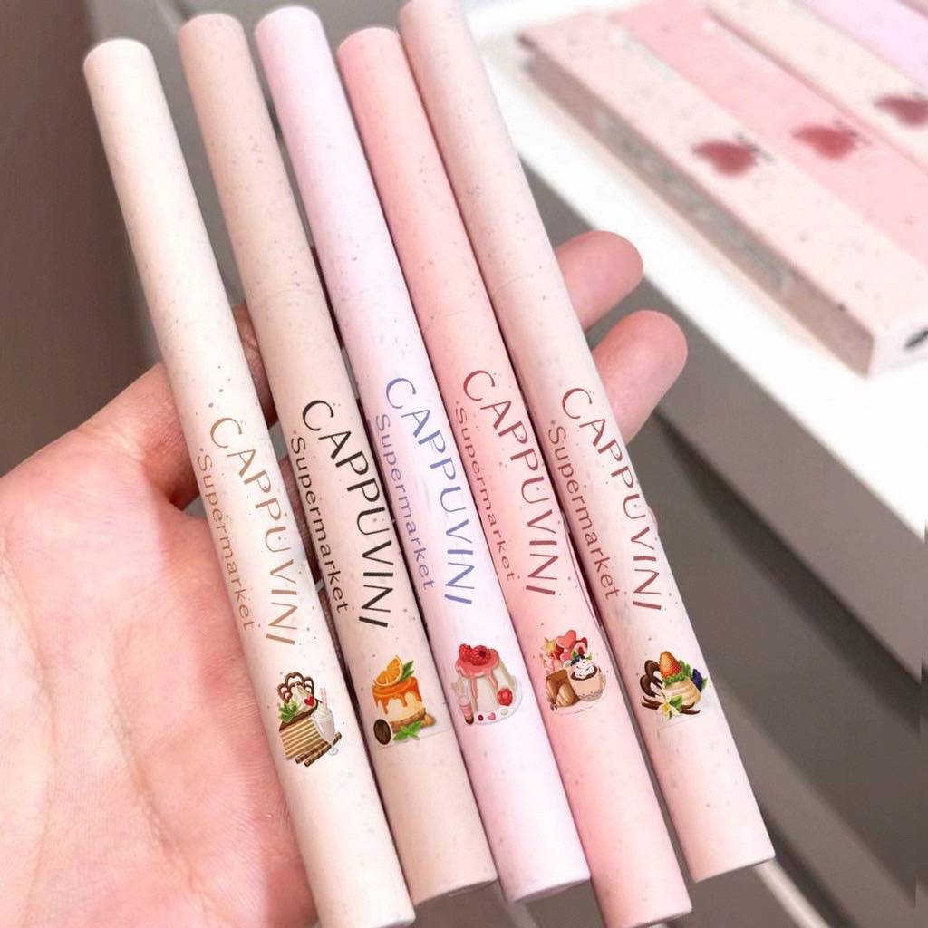 Cappuvini ดินสอเขียนขอบปาก ลิปสติก สีนู้ด กันน้ำ ติดทนนาน