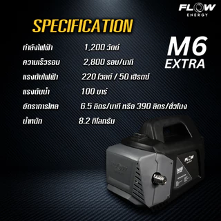 เครื่องฉีดน้ำแรงดันสูงรุ่น M6 *ไม่รวมปลั๊กกันดูด* (High Pressure Washer Flow energy M6) รุ่น HPWFM6