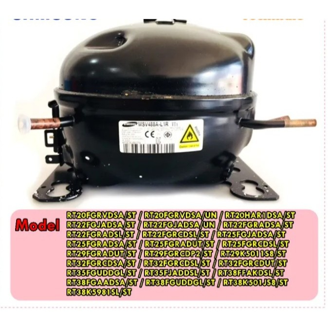 อะไหล่ของแท้/คอมเพลสเซอร์ตู้เย็นซัมซุง/MSV488AL1P/TT3/รุ่นRT32K5534SA/STเเละอื่นๆในรายละเอียด