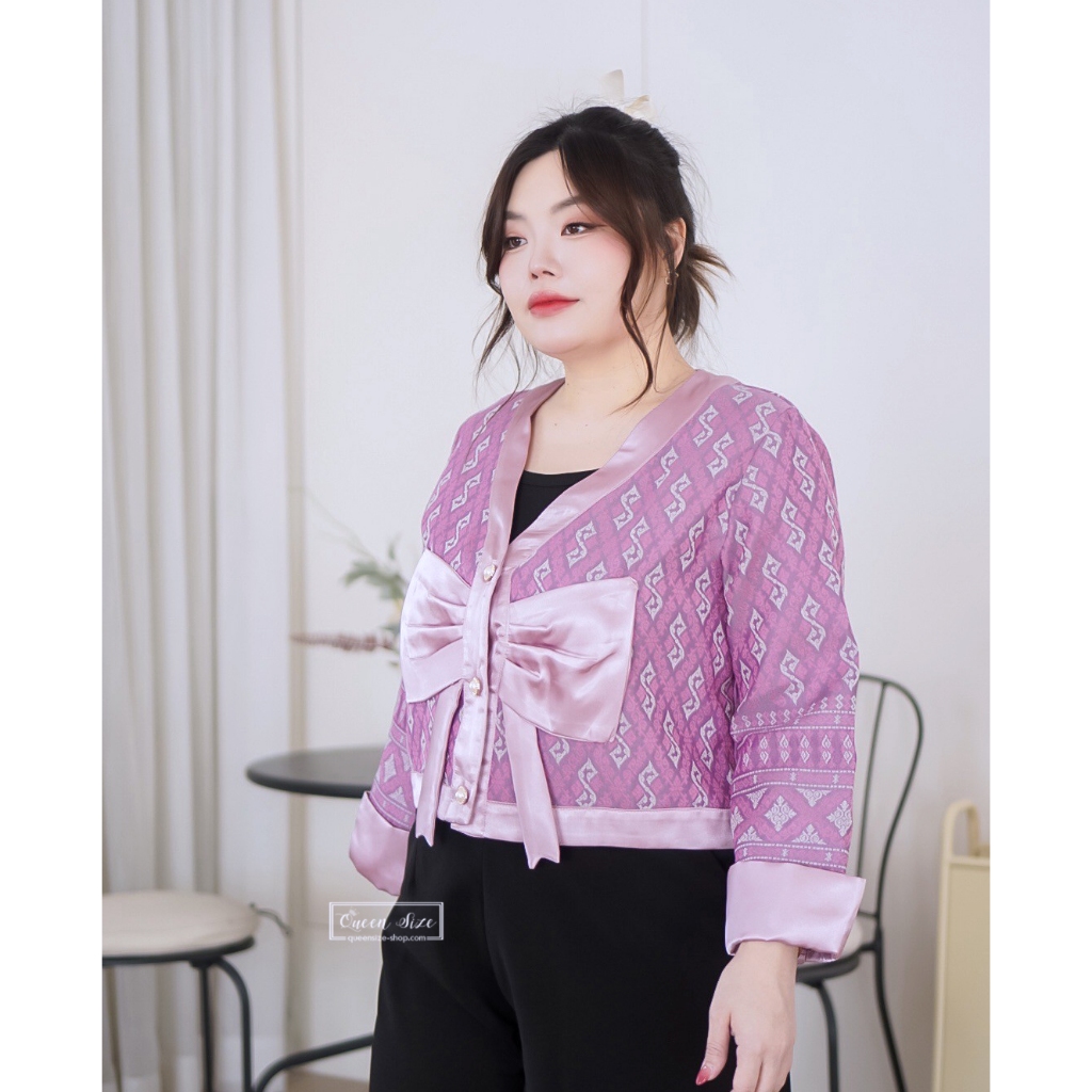 Mookda-เสื้อคลุมผ้าไทยไซส์ใหญ่สำหรับคนอ้วน มีไซส์อก 42 44 46 และ 48 นิ้ว - รูปที่ 6