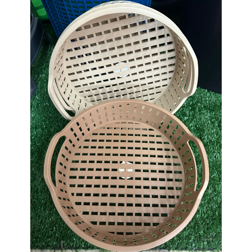 ตะกร้าหวายพลาสติกวงกลม