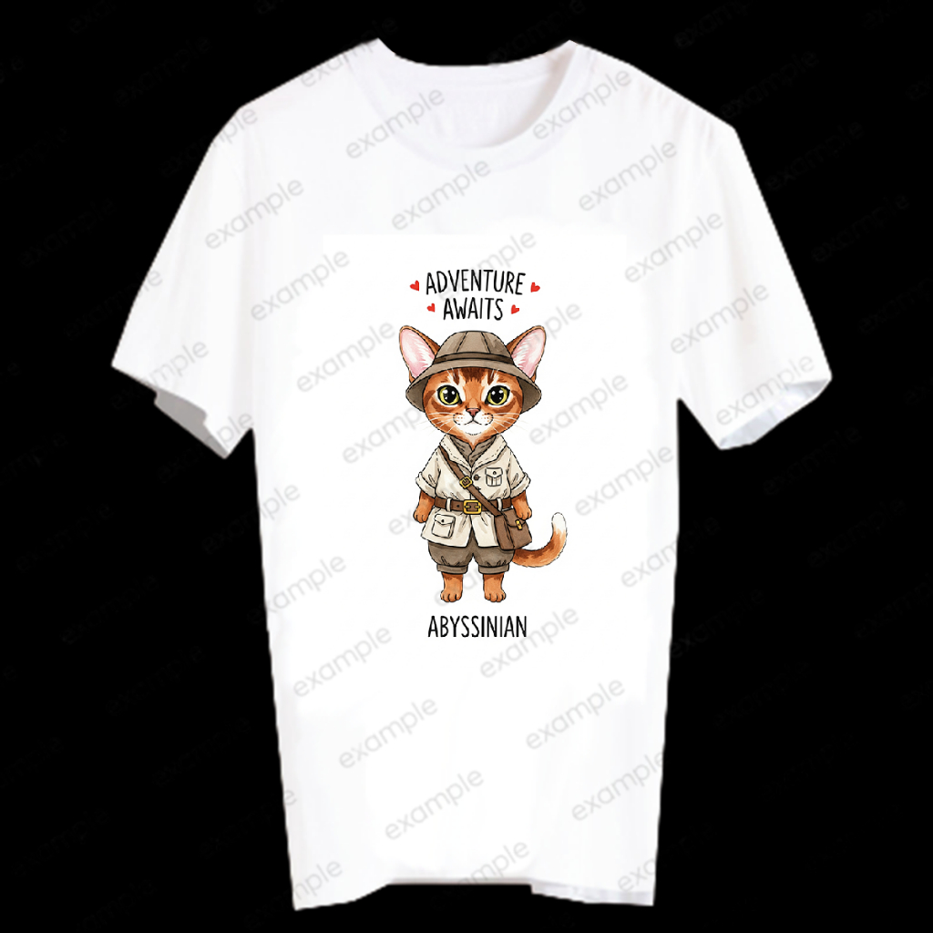 เสื้อยืดลายแมว อะบิสซิเนียน Abyssinian Cat T-Shirt Adventure Awaits แฟชั่นเกาหลี แมวน่ารัก ADVTA67