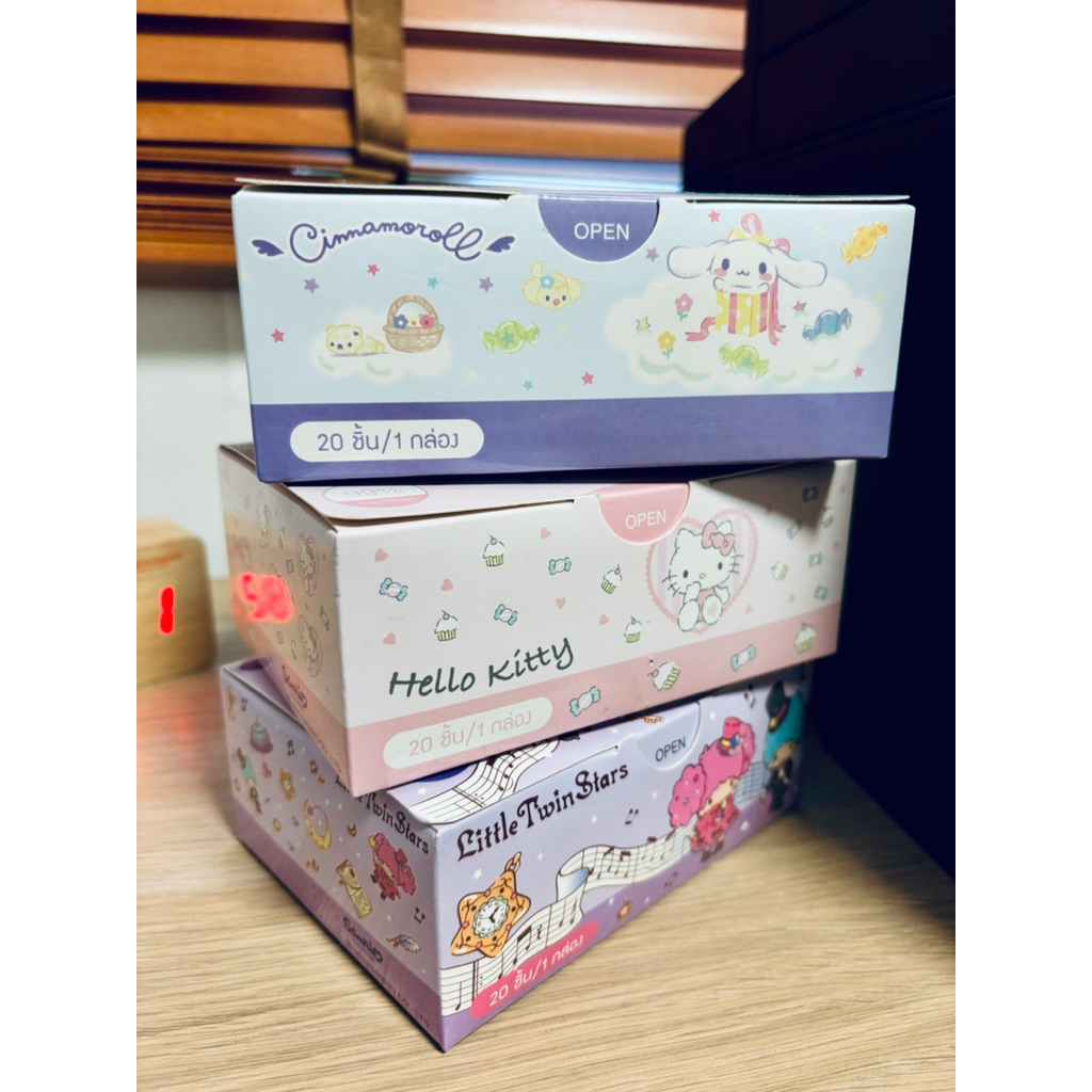 กรีนแอร์ หน้ากากเด็ก green air sanrio แพ็คละชิ้น แบ่งขายไม่เต็มกล่อง