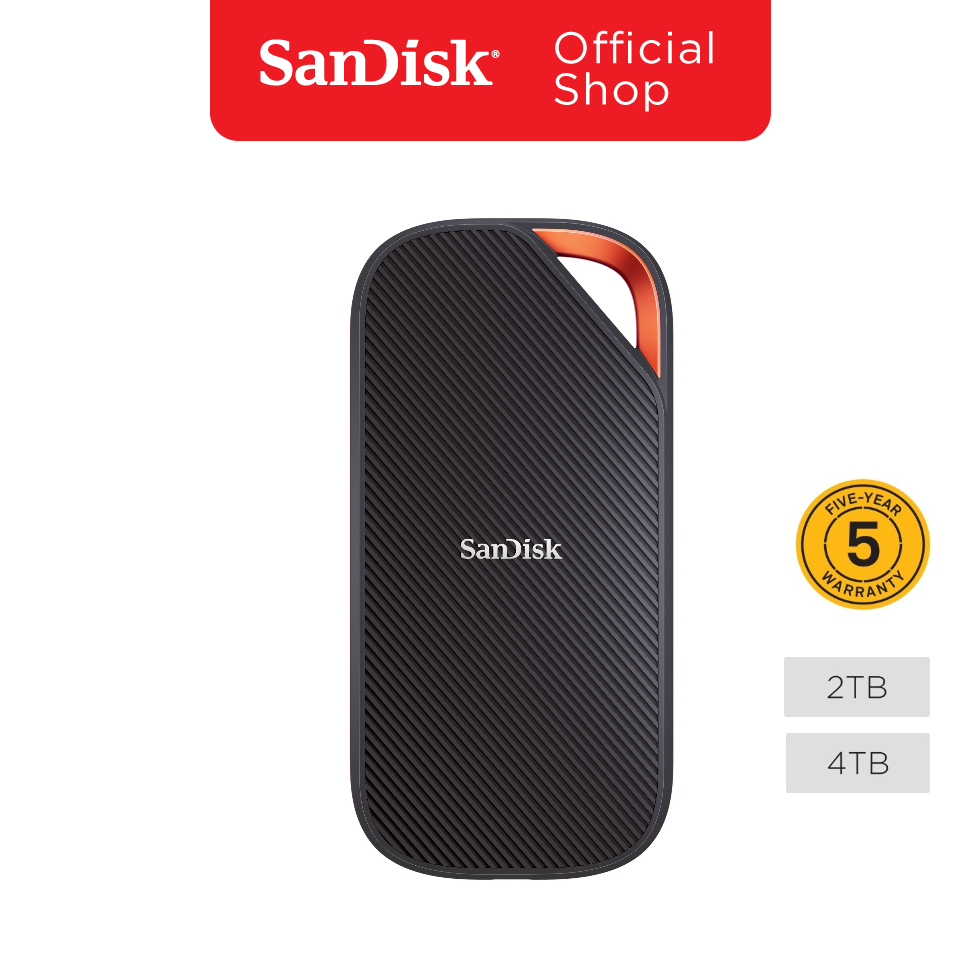 SanDisk Extreme PRO with USB4 SSD 2TB 4TB (SDSSDE82-xT00-G25) up to 3800MB/s read speed and up to 37