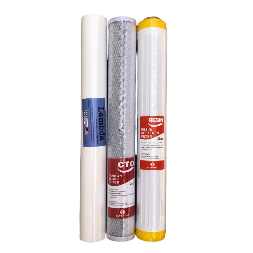 ชุดไส้กรองน้ำ มาตรฐาน 3 ขั้นตอน 20 นิ้ว  (PP, Carbon, Resin / GAC)
