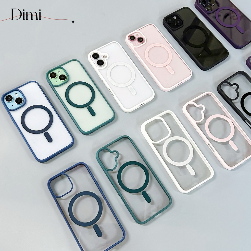เคสอะคริลิคชาร์จได้ ขอบสี เปิดเลนส์กล้อง งานกล่องขาว สำหรับ for iPhone 15 13 14 12 11 Pro max 15Promax 14Promax 13Promax