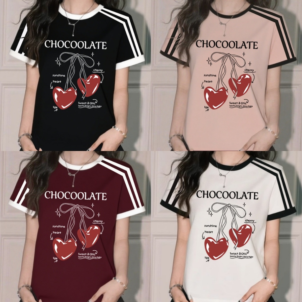 เสื้อยืดผู้หญิงน่ารักๆ มีหลายสีให้เลือก หลายรูปแบบ เสื้อพิมพ์ลาย เสื้อยืดสวย Clothing Women Tshirt