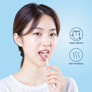 JUP JUP Tongue Cleaner อุปกรณ์ทำความสะอาดลิ้น ชนิดขนแปรงนุ่ม จบปัญหาในช่องปาก กำจัดแบคทีเรีย ลดกลิ่นปาก ลมหายใจหอมสดชื่น