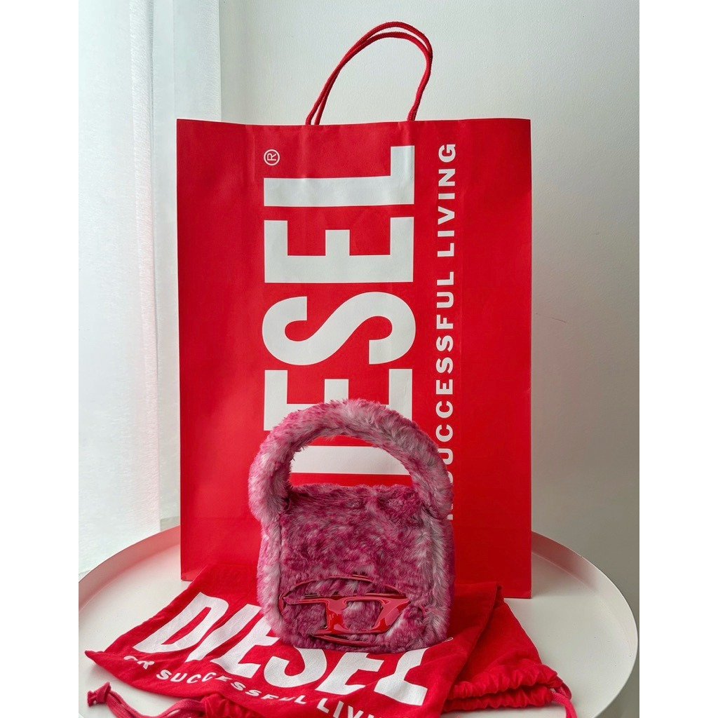 DIESEL 1DR Xs Pink Fur Bag