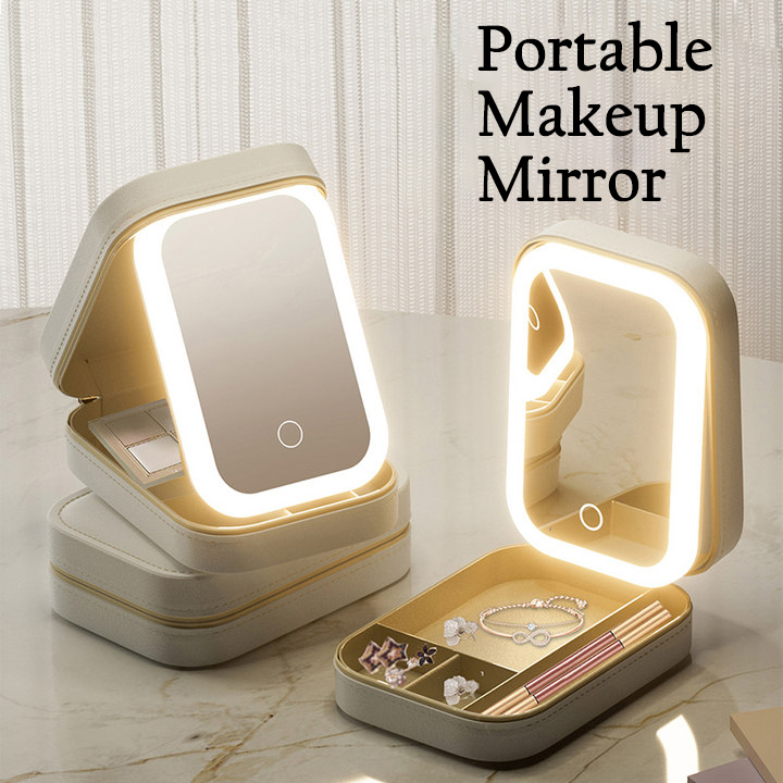 กล่องเครื่องสำอางแบบพกพา LED Portable makeup box สามารถสลับการกำเนิดแสงได้ 3 สี