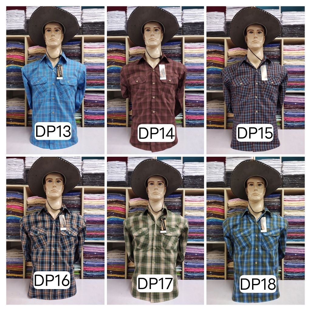 เชิ้ตสก็อต2กระเป๋าแขนยาวDP13-DP18