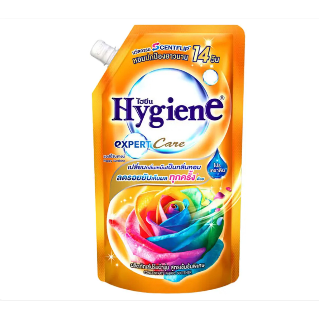 Hygiene ไฮยีน ผลิตภัณฑ์ปรับผ้านุ่ม กลิ่นแฮปปี้ซันชายน์ 480 มล.