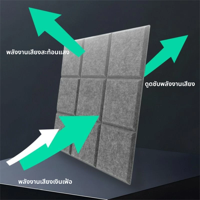 แผ่นโฟมซับเสียง 3D 30x30x0.9 ซม. มีกาวในตัว thumbnail 7