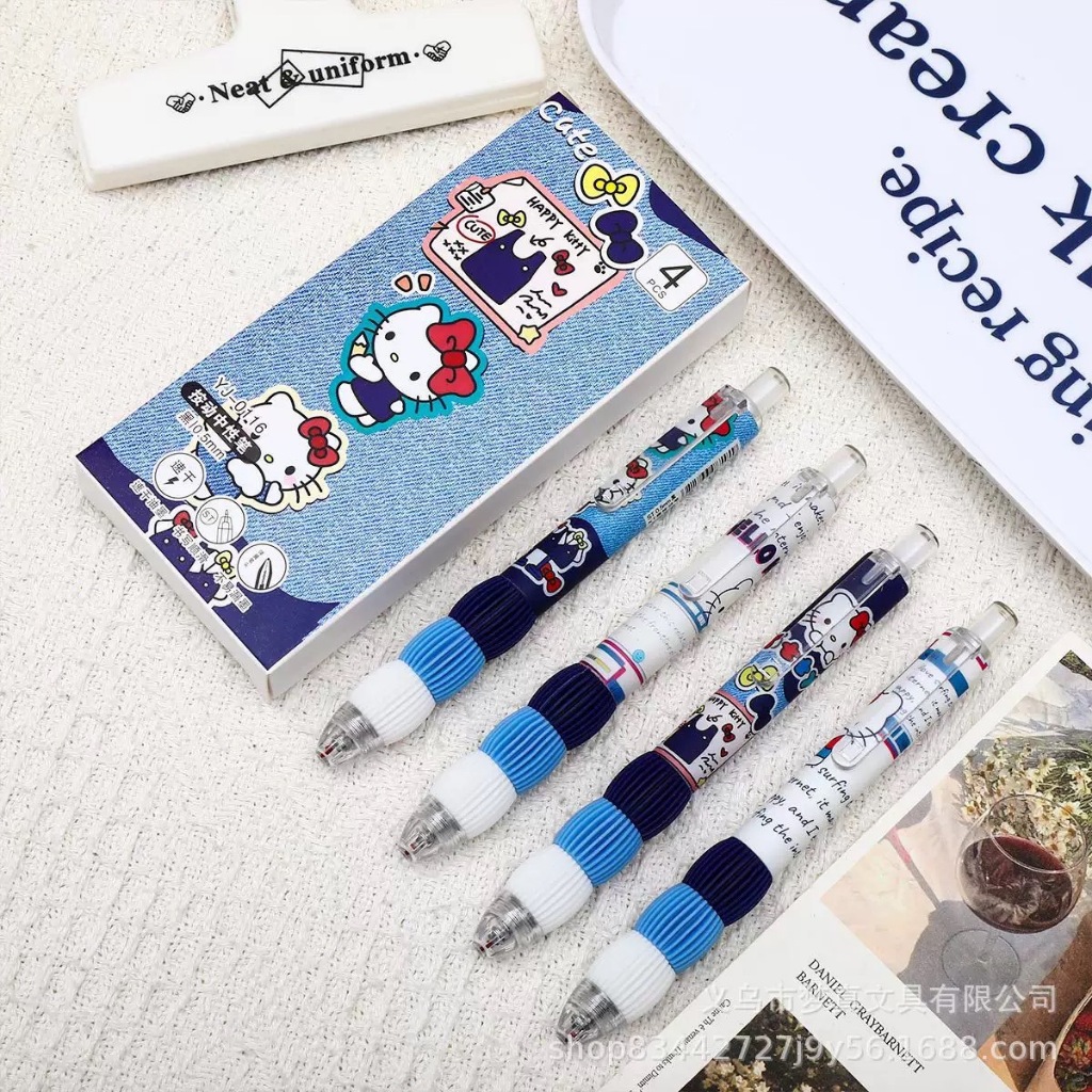 ปากกาเจลคิดตี้-ชินจัง ด้ามจับแบบมีฟองน้ำ สบายไม่เจ็บมือ  ปากกาลุกลื่น