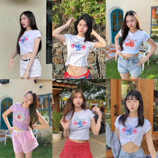 Jarikashop - เสื้อยืดลาย Hibiscus (ชบา) ( งานป้าย.. Jarika ) ( จ216 )