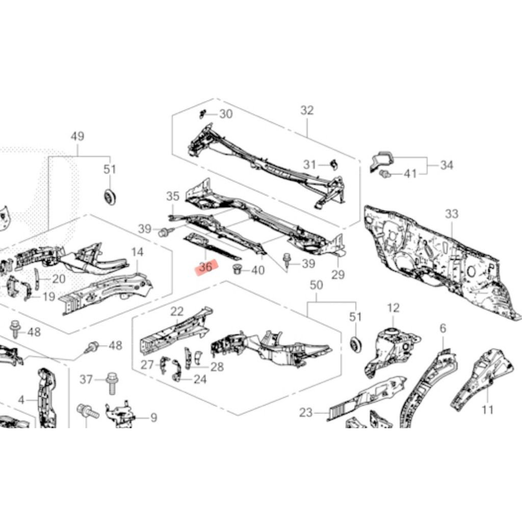 แผ่นรองใต้แผงจิ้งหรีดแท้เบิกใหม่ HONDA JAZZ GK (2014-2020) - รูปที่ 4