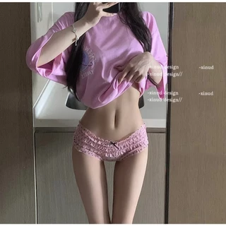 💗Sexy Love💗กางเกงใน panty น่ารัก ระบายอากาศ เย็น ยืดหยุ่นดี ลูกไม้ freesize ลายดอกไม้ ส่งจากไทย