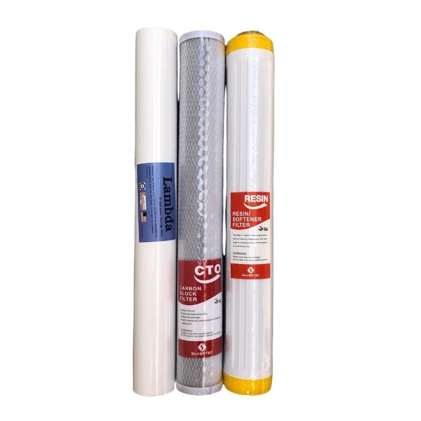 ชุดไส้กรองน้ำ มาตรฐาน 3 ขั้นตอน 20 นิ้ว PP CTO RSN (PP, Carbon, Resin / GAC)