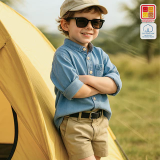 กางเกงขาสั้นเด็ก ปรับเอวได้ทั้งสองด้าน ผ้าฝ้าย100% อายุ0-14ปี ของแท้จาก KidsplanetOfficial (3361P 3367P)
