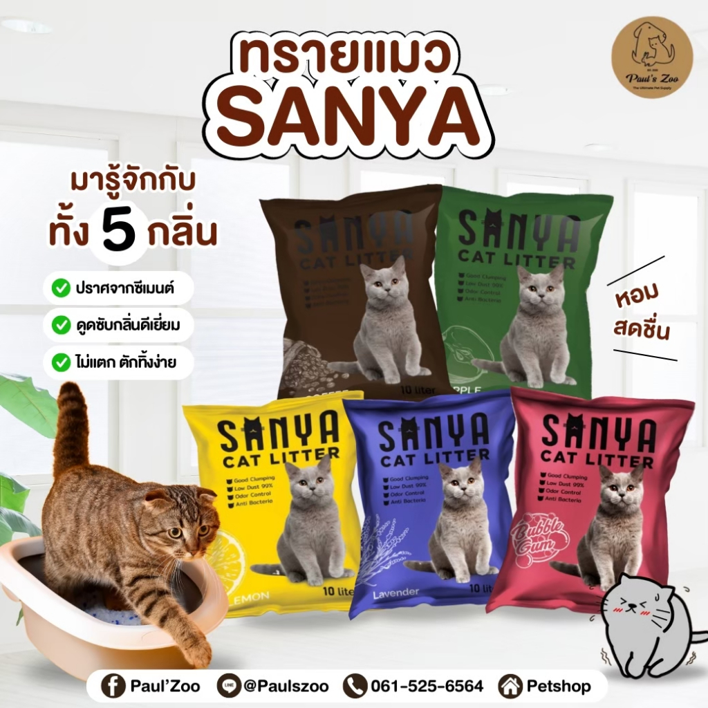 💢แพ็คสุดคุ้ม💢ทรายแมว SANYA 30 ลิตร ยกกระสอบ