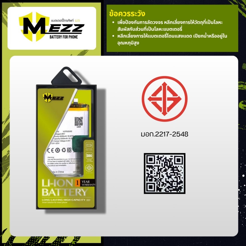 เเบตเตอร์รี่ OPPO A3s/A5s/A7/A12/A31 2020/Realme3 (BLP-673) มอก.ยี่ห้อ(MEZZ) - รูปที่ 2